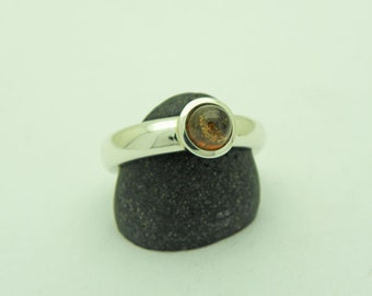 Pink tourmaline silver ring