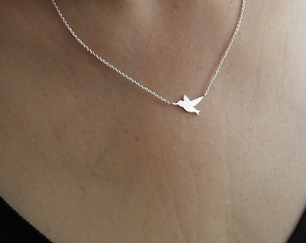 Collier colibri en argent sterling