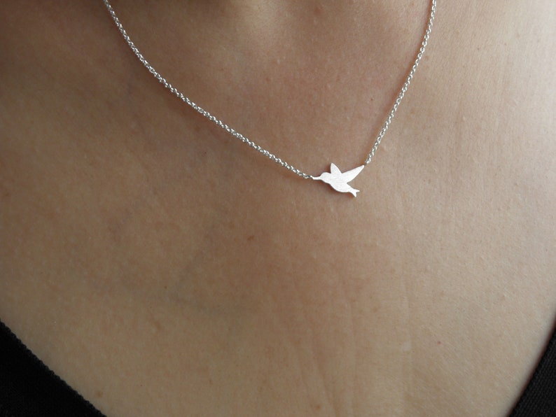 Hummingbird sterling silver necklace image 1