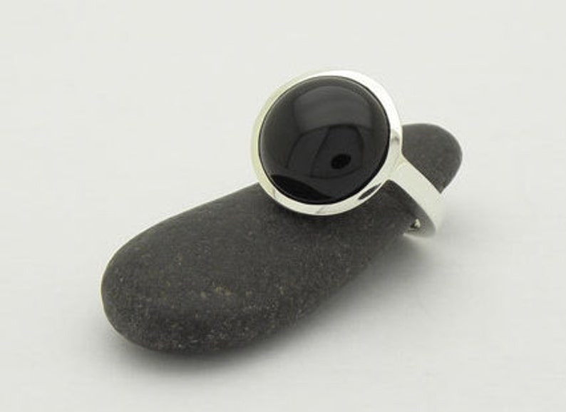 onyx silver ring image 1