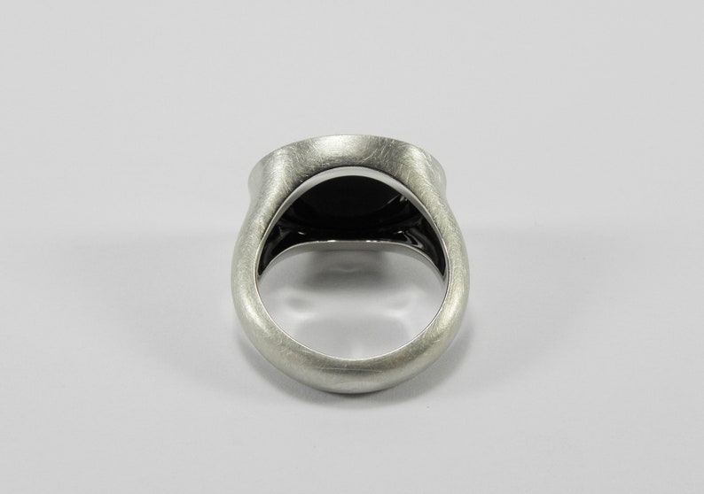 big onyx silver statement signet seal ring image 8