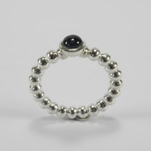 Sapphire sterling silver sphere ring image 4