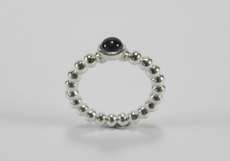 Sapphire sterling silver sphere ring image 4