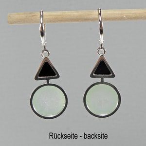 green jade and onyx dangle earrings silver 925 image 6