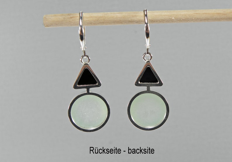 green jade and onyx dangle earrings silver 925 image 6