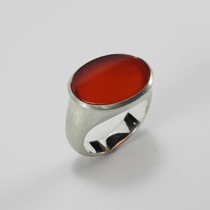 Big carnelian silver statement signet seal ring image 4