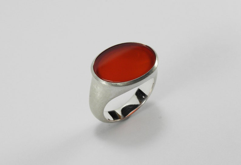 Big carnelian silver statement signet seal ring image 4