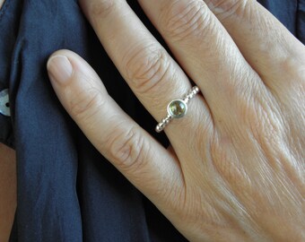 Turmalin Kugel Silber Ring