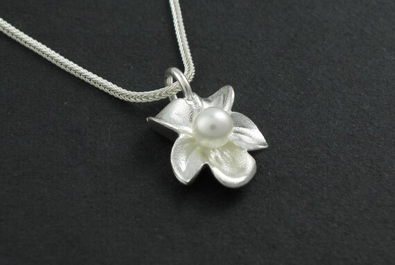 Violet Silver Pendant With Pearl - Etsy