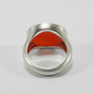 Big carnelian silver statement signet seal ring image 6