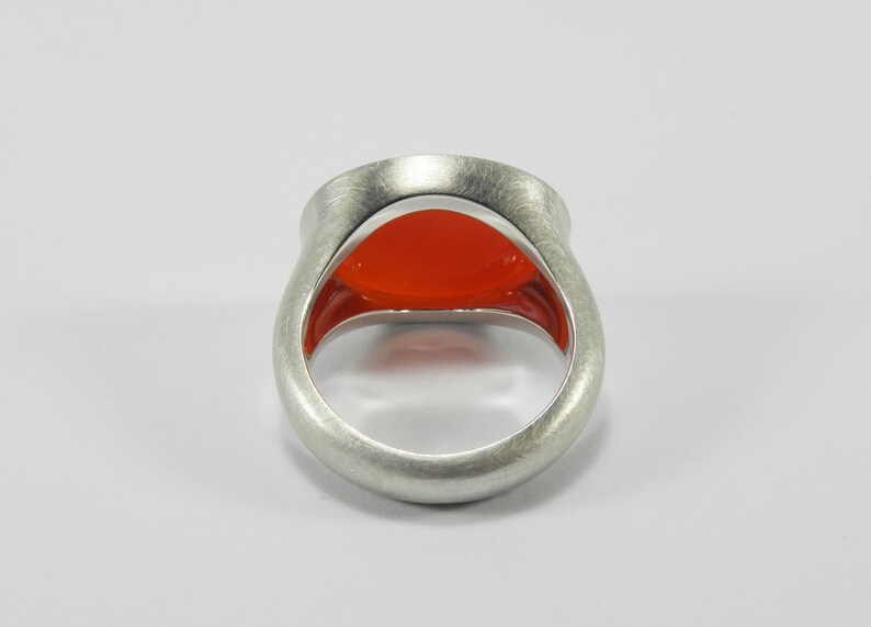 Big carnelian silver statement signet seal ring image 6