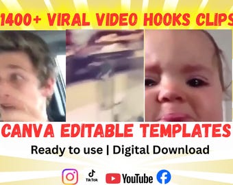 Paquete de más de 1400 clips de video virales: TikTok, Reels, YouTube (descarga digital)