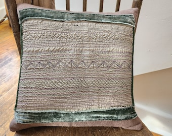 Rustic Quilted Hand Stitched Pillow