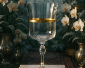 Corda Gold Goblet | Handcrafted Luxury Wine Glass with 24K Gold Band | Molten Majesty Designer Drinkware