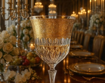 Majora Goblet (Wine Glass) — Handcrafted Gold-Overlay Luxury Glassware