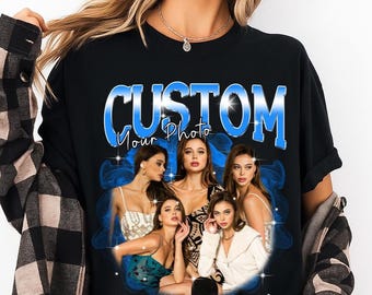 Custom Vintage Bootleg Shirt, Custom Girlfriend Shirt, Face Shirt, Personalized Birthday Bootleg Gift, Personalized Couple Gift, Group Shirt