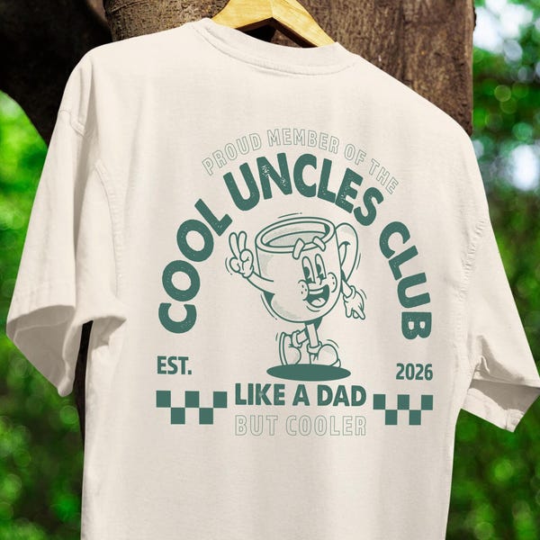 Comfort Colors® Cool Uncles Club Shirt,Uncle Birthday Gift with Custom Date, Pregnancy Announcement Shirt for New Uncle, Fathers Day Gift