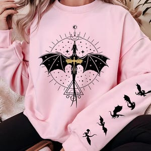 Mystical Dragon Sweatshirt, Fantasy Gothic Hoodie, Celestial Dragon Sweater, Magic Bookish Pullover, Cozy Witchcore Gift