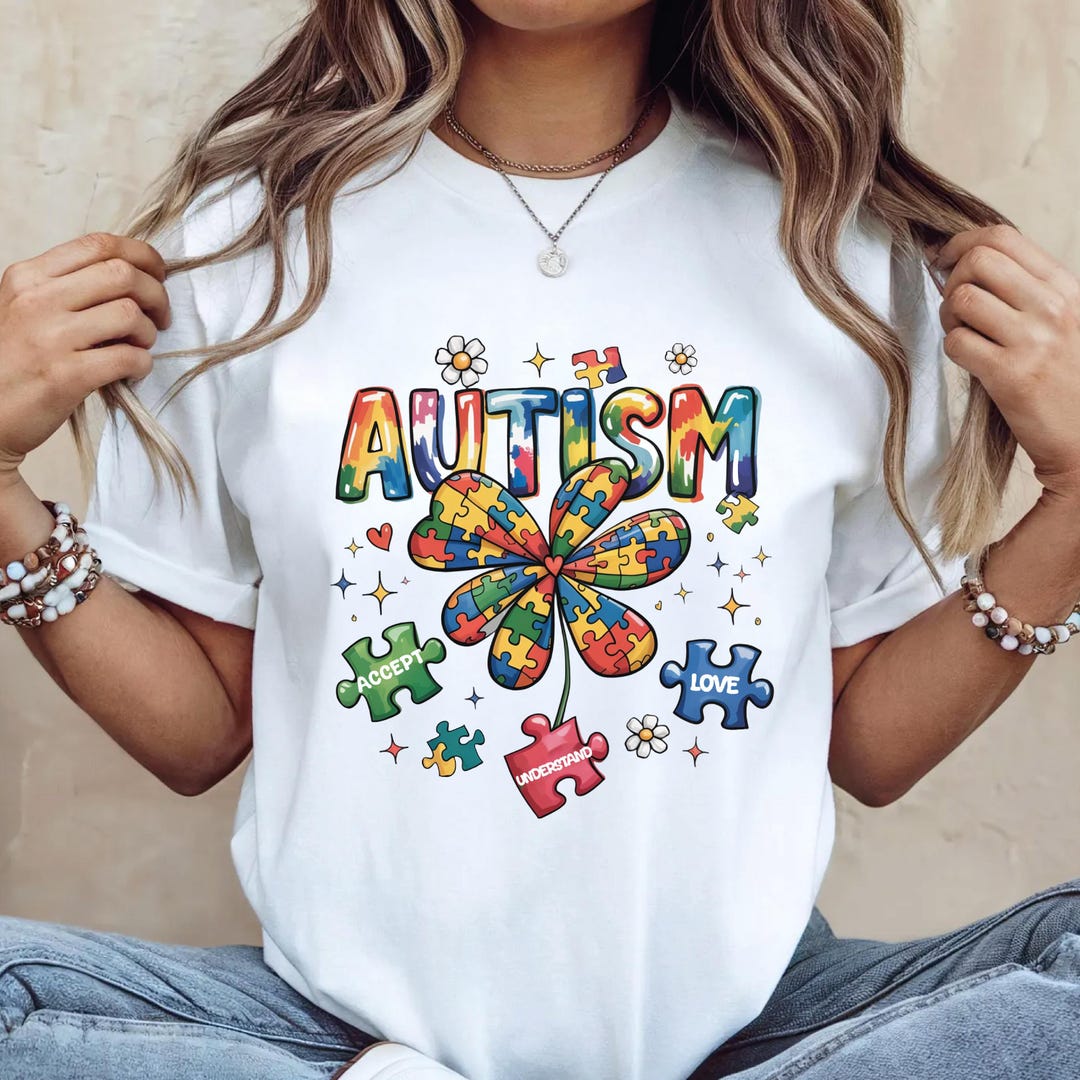 Autism Awareness Puzzle Piece Shirt, Autism Support and Awareness Tee ...