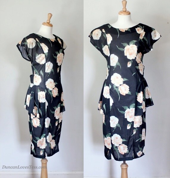Vintage 80s Peplum Dress