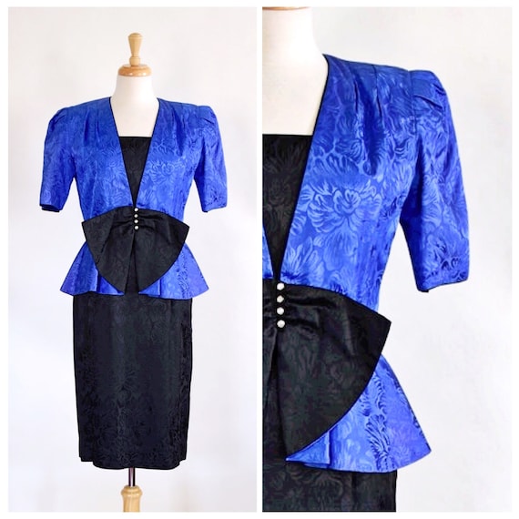 Vintage 80s Dress and Peplum Jacket