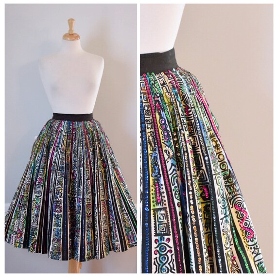 Vintage 50s Mexican Full Skirt