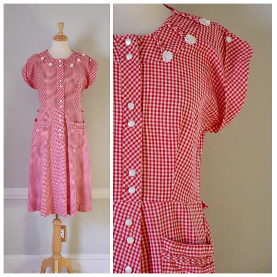 30s / 40s Gingham Dress