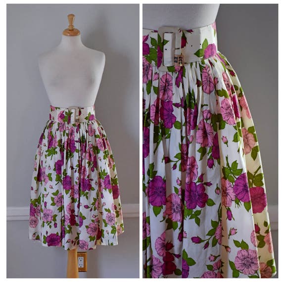 50s Vintage Floral Skirt