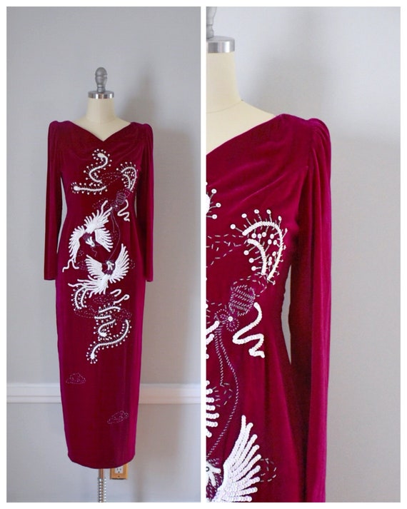 Vintage Asian Velvet Dress