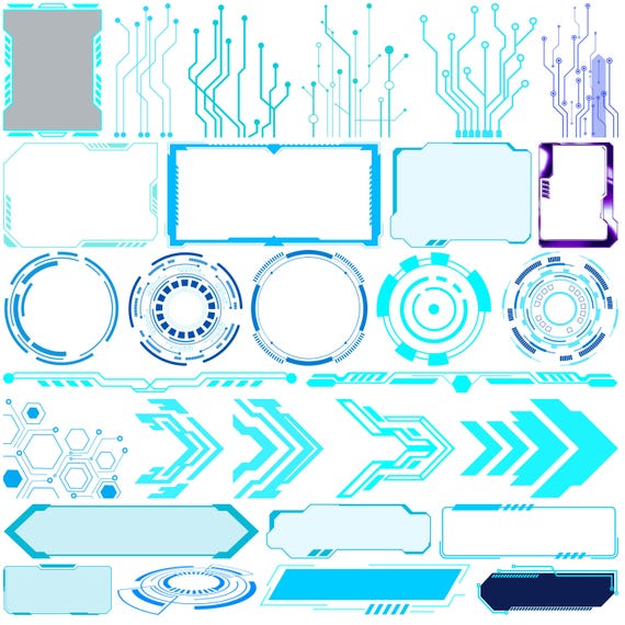 Cyberpunk Technology SVG Bundle, Sci-Fi Tech Clipart (Digital Download)
