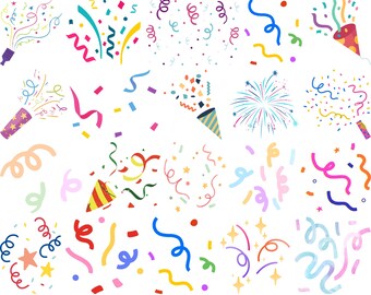 Konfetti-Svg-Bundle, Konfetti Clipart, Geburtstagsparty-Svg, Konfetti Png, Plotterdatei für Cricut, sofortiger Download, Silhouette-Svg