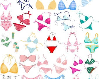 Bikini SVG-bundel, badpak clipart, strand T-shirt design (digitale download)