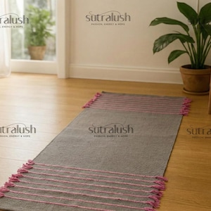 Esterilla de yoga de algodón tejida a mano: ecológica y antideslizante (60 x 1,8 m) de SutraLush