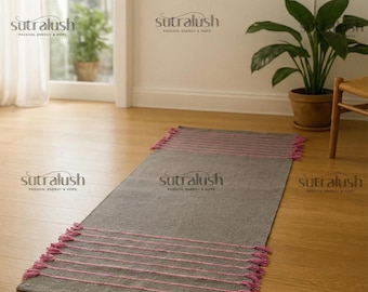 Tapis de yoga en coton tissé à la main pour la méditation et les voyages, tapis de yoga écologique par SutraLush