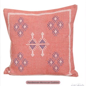 Handwoven Moroccan Pillow Cover, Tribal Kilim Cotton, Boho Sofa Decor, 18x18 by SutraLush