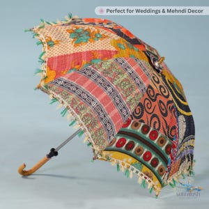 Pack of 2 Bulk Handmade Indian decorative Parasol Umbrella, Boho Wedding Decor Sun Umbrella by SutraLush
