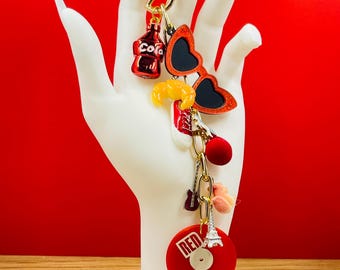 Inspired Record Bag Charm Red #4