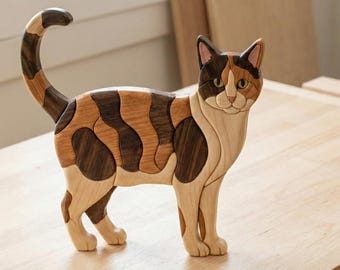 Cat Intarsia Pattern Pack of 4– Scroll Saw Woodworking Templates (PDF Download)