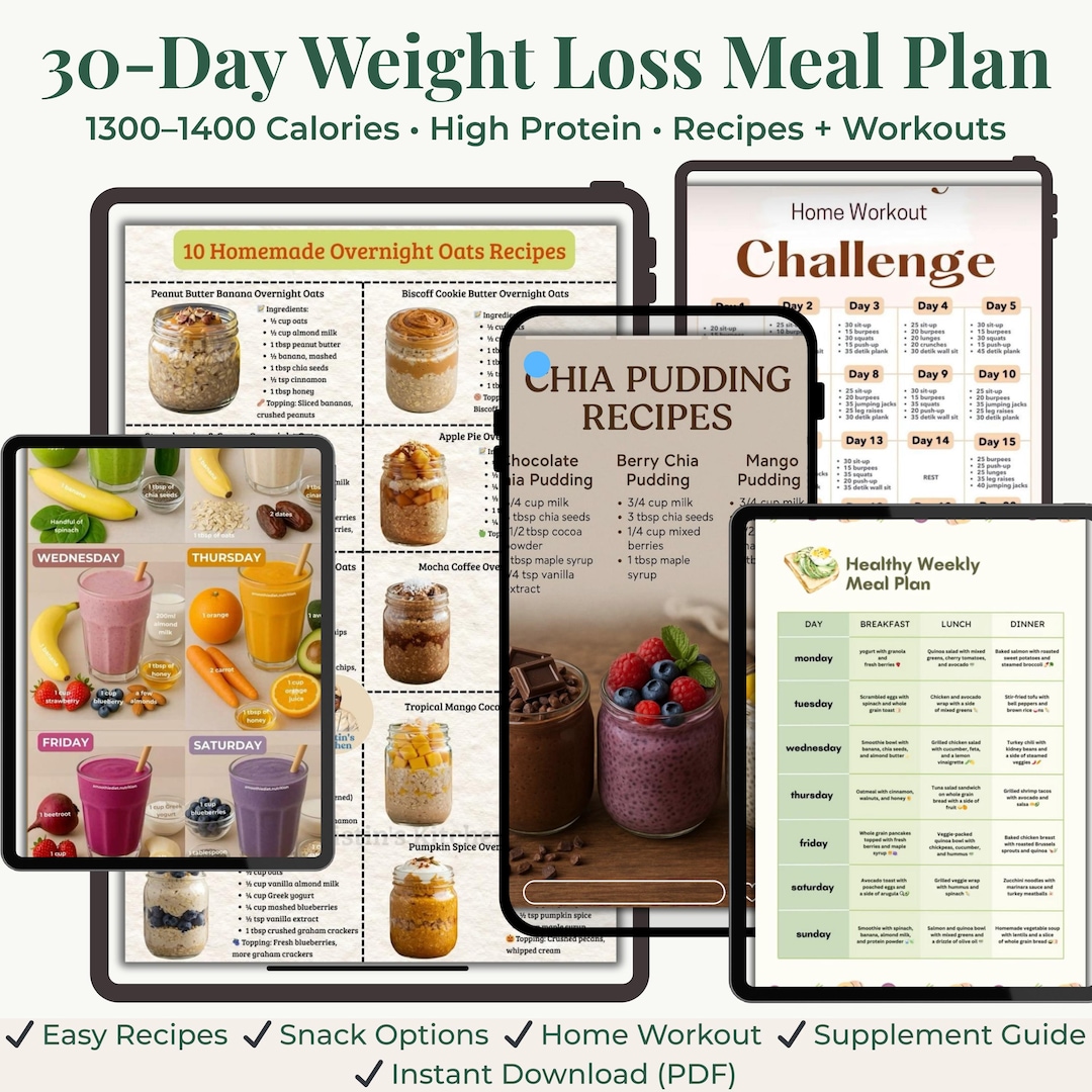 30-day High Protein Meal Plan – Weight Loss Recipes & Home Workouts ...