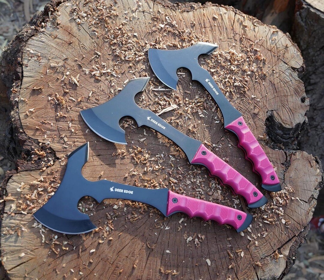 Pink Ax Target Pink Handle Throwing 6 Pieces Axe Set - Stainless Steel, Outdoor ...