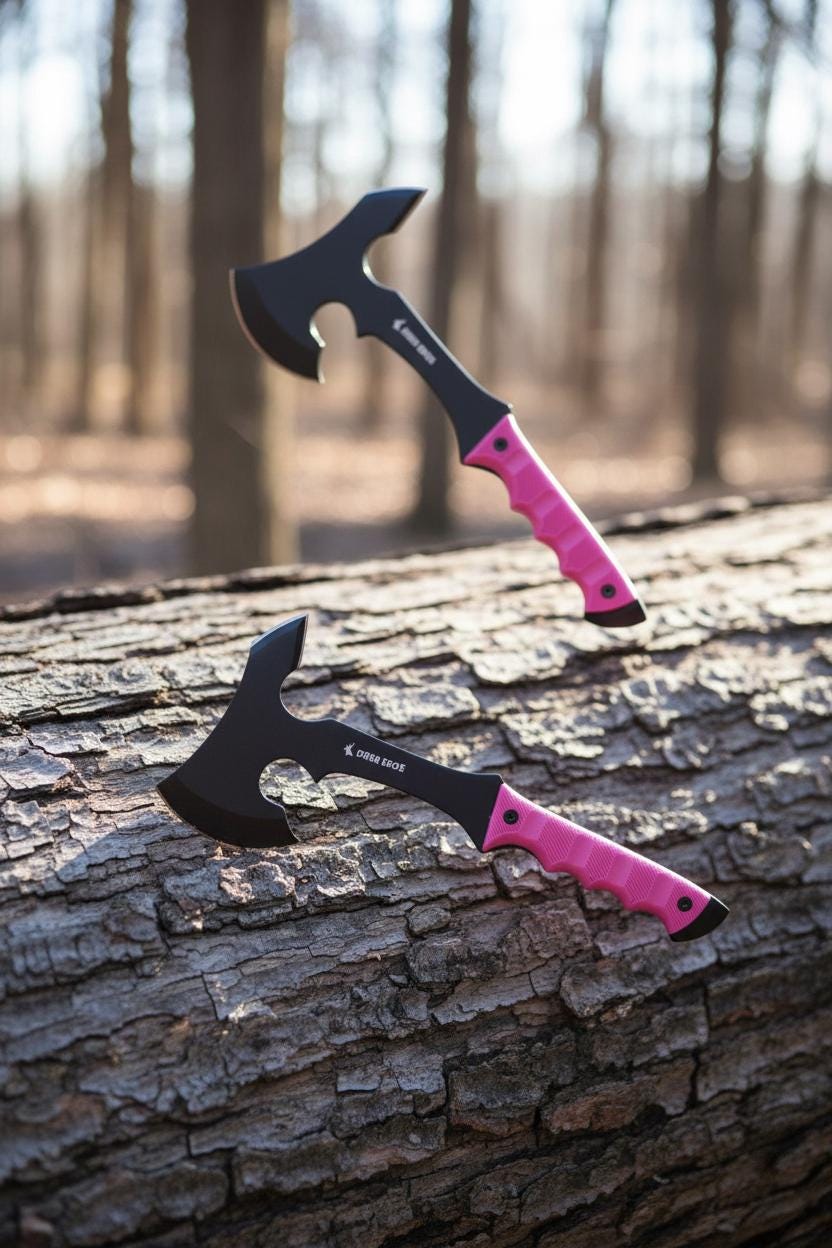 Pink Handle Throwing 6 Pieces Axe Set - Stainless Steel, Outdoor ...