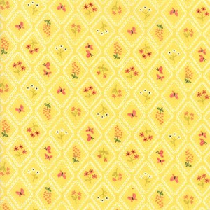 Home Sweet Home Garden Cameo Wallpaper in Yellow, Stacy Iest Hsu, 100% Cotton Fabric, Moda Fabrics, 20576 18