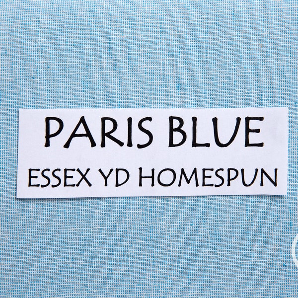 PARIS BLUE Homespun Yarn Dyed Essex, Linen and Cotton Blend Fabric from Robert Kaufman, E114-864 Paris Blue