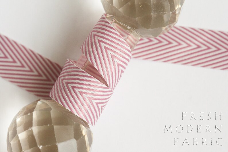 3 Yards Blush Chevron Twill Tape 3/4 Inch Width Etsy