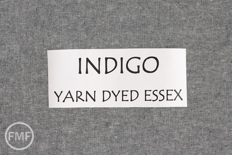 INDIGO Yarn Dyed Essex, Linen and Cotton Blend Fabric from Robert Kaufman, E064-1178 image 1