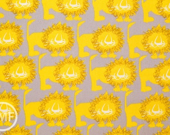 Hokkoh Lions in Yellow, Hokkoh Fabrics, 100% Cotton Twill Fabric, 71-205-3D