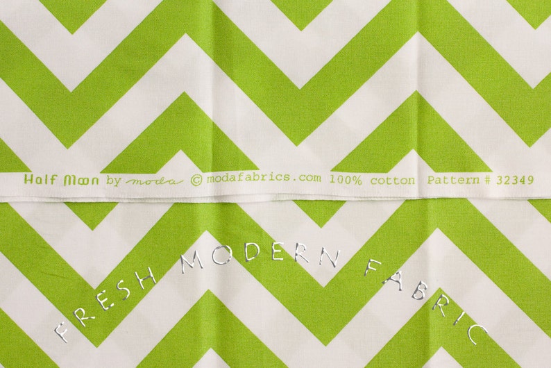 Half Moon Modern Zig Zag in Lime, Moda Fabrics, 100% Cotton Fabric, 32349-19 image 4