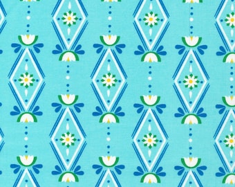 Lotus Pond Diamonds are Forever in Blue, Rae Hoekstra, 100% GOTS-Certified Organic Cotton, Cloud9 Fabrics