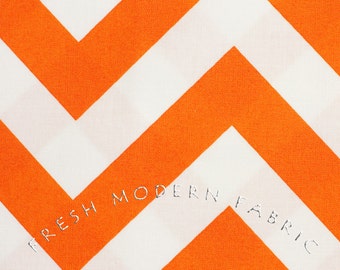 Half Moon Modern Zig Zag in Tangerine, Moda Fabrics, 100% Cotton Fabric, 32349-17