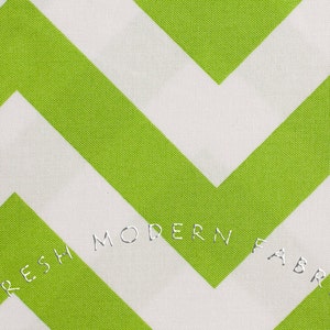 Half Moon Modern Zig Zag in Lime, Moda Fabrics, 100% Cotton Fabric, 32349-19 image 1